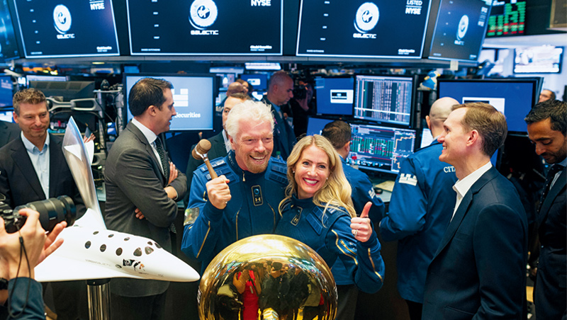 維珍銀河於2019年10月在紐約證交所上市，是第1間公開交易的商業太空旅行公司，今年2月時股價一度飆漲逾200%。